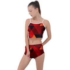 Abstract Triangle Wallpaper Summer Cropped Co-ord Set by Ket1n9