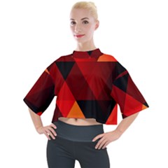 Abstract Triangle Wallpaper Mock Neck T-shirt by Ket1n9