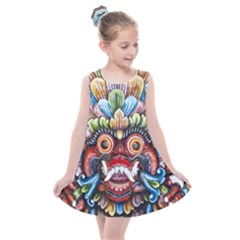 Wood Sculpture Bali Logo Kids  Summer Dress by Ket1n9