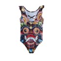 Wood Sculpture Bali Logo Kids  Frill Swimsuit View2