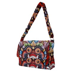 Wood Sculpture Bali Logo Full Print Messenger Bag (m) by Ket1n9