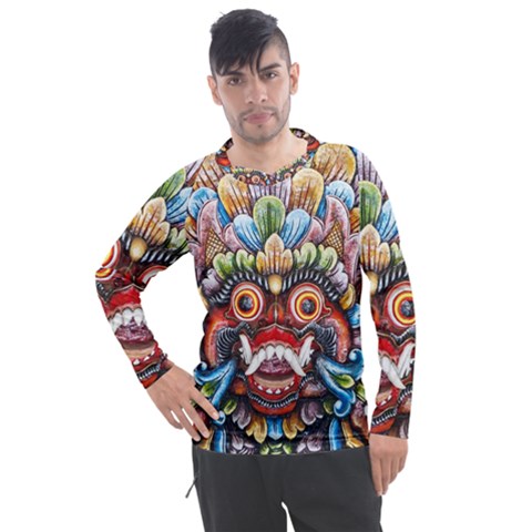 Wood Sculpture Bali Logo Men s Pique Long Sleeve T-shirt by Ket1n9