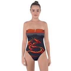 Dragon Tie Back One Piece Swimsuit by Ket1n9