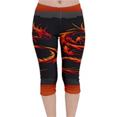 Dragon Velvet Capri Leggings  by Ket1n9