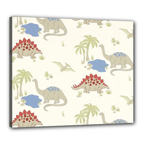 Dinosaur Art Pattern Canvas 24  X 20  (stretched) by Ket1n9