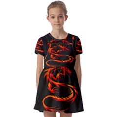 Dragon Kids  Short Sleeve Pinafore Style Dress by Ket1n9