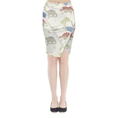 Dinosaur Art Pattern Midi Wrap Pencil Skirt by Ket1n9