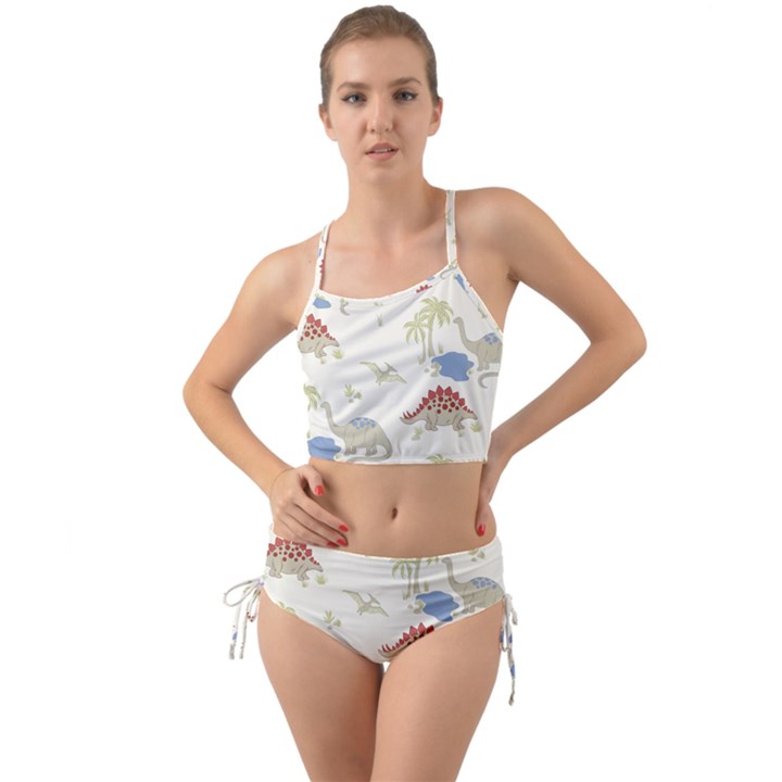 Dinosaur Art Pattern Mini Tank Bikini Set