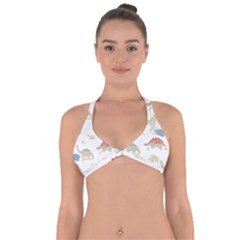 Dinosaur Art Pattern Halter Neck Bikini Top by Ket1n9