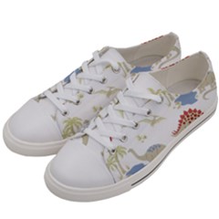 Dinosaur Art Pattern Men s Low Top Canvas Sneakers by Ket1n9