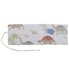 Dinosaur Art Pattern Roll Up Canvas Pencil Holder (m) by Ket1n9