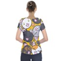 Cats Cute Kitty Kitties Kitten Short Sleeve Front Detail Top View2