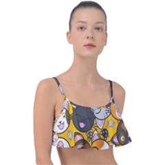 Cats Cute Kitty Kitties Kitten Frill Bikini Top by Ket1n9