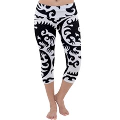 Ying Yang Tattoo Capri Yoga Leggings by Ket1n9