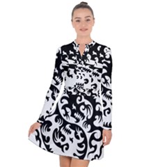 Ying Yang Tattoo Long Sleeve Panel Dress by Ket1n9