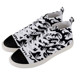 Ying Yang Tattoo Men s Mid-top Canvas Sneakers by Ket1n9