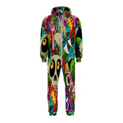 Crazy Illustrations & Funky Monster Pattern Hooded Jumpsuit (kids) by Ket1n9