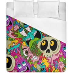 Crazy Illustrations & Funky Monster Pattern Duvet Cover (california King Size) by Ket1n9