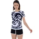 Ying Yang Tattoo Back Circle Cutout Sports T-Shirt View1