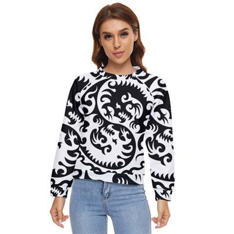 Ying Yang Tattoo Women s Long Sleeve Raglan T-shirt by Ket1n9