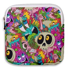 Crazy Illustrations & Funky Monster Pattern Mini Square Pouch by Ket1n9