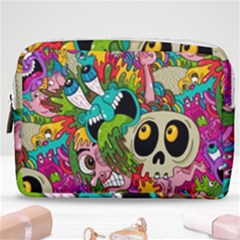 Crazy Illustrations & Funky Monster Pattern Make Up Pouch (medium) by Ket1n9