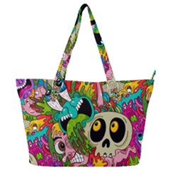 Crazy Illustrations & Funky Monster Pattern Full Print Shoulder Bag by Ket1n9