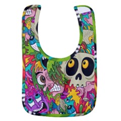 Crazy Illustrations & Funky Monster Pattern Baby Bib by Ket1n9