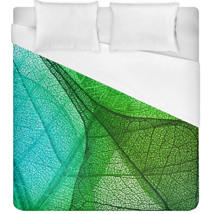 Sunlight Filtering Through Transparent Leaves Green Blue Duvet Cover (King Size)