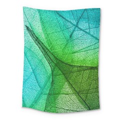 Sunlight Filtering Through Transparent Leaves Green Blue Medium Tapestry by Ket1n9