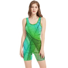 Sunlight Filtering Through Transparent Leaves Green Blue Women s Wrestling Singlet by Ket1n9