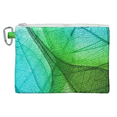 Sunlight Filtering Through Transparent Leaves Green Blue Canvas Cosmetic Bag (xl) by Ket1n9