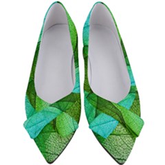 Sunlight Filtering Through Transparent Leaves Green Blue Women s Bow Heels by Ket1n9