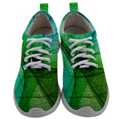 Sunlight Filtering Through Transparent Leaves Green Blue Mens Athletic Shoes by Ket1n9