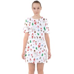 Christmas Sixties Short Sleeve Mini Dress