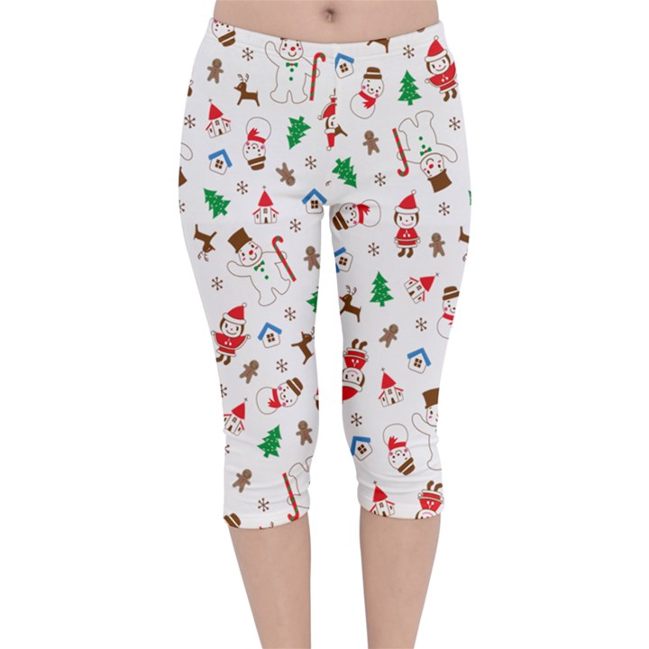 Christmas Velvet Capri Leggings 