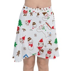 Christmas Chiffon Wrap Front Skirt