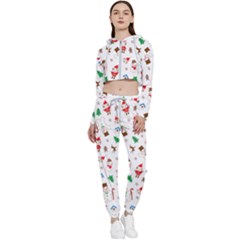 Christmas Cropped Zip Up Lounge Set