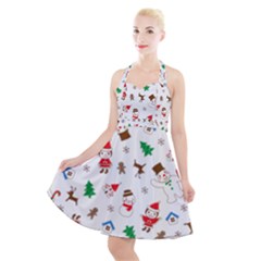 Christmas Halter Party Swing Dress  by saad11