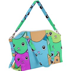 Cat Animals Cartoon Pattern Canvas Crossbody Bag