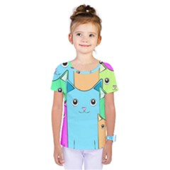 Cat Animals Cartoon Pattern Kids  One Piece T-shirt