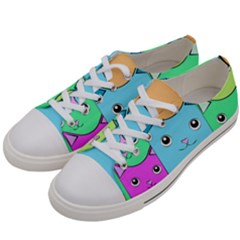 Cat Animals Cartoon Pattern Men s Low Top Canvas Sneakers