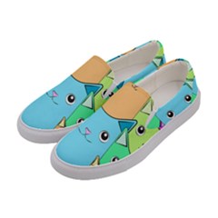 Cat Animals Cartoon Pattern Women s Canvas Slip Ons by Cendanart