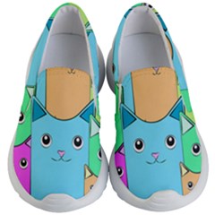 Cat Animals Cartoon Pattern Kids Lightweight Slip Ons