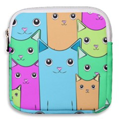 Cat Animals Cartoon Pattern Mini Square Pouch