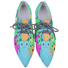 Cat Animals Cartoon Pattern Pointed Oxford Shoes by Cendanart