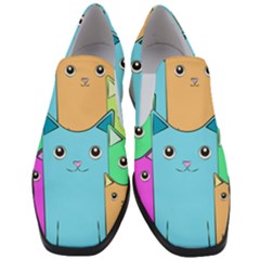 Cat Animals Cartoon Pattern Women Slip On Heel Loafers by Cendanart