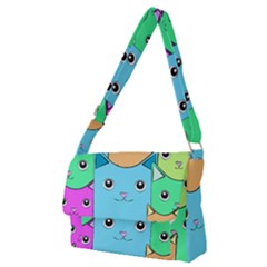 Cat Animals Cartoon Pattern Full Print Messenger Bag (m)