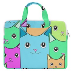 Cat Animals Cartoon Pattern Macbook Pro 13  Double Pocket Laptop Bag