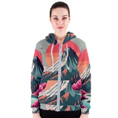 Mountain Landscape Sky Fuji Nature Women s Zipper Hoodie